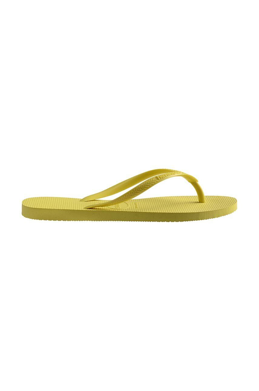 Havaianas slapi SLIM femei culoarea galben cu toc plat 4000030.1732 - Pled.ro