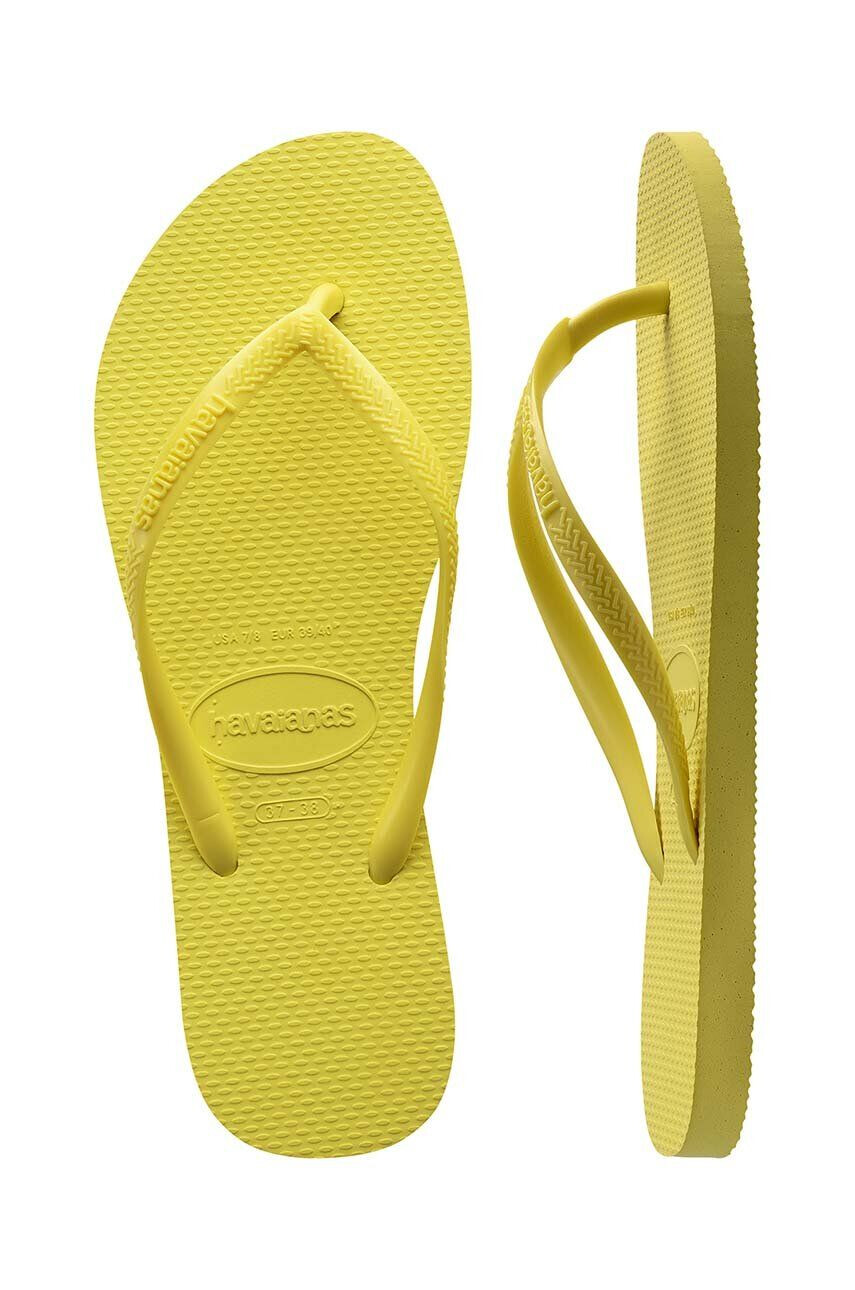 Havaianas slapi SLIM femei culoarea galben cu toc plat 4000030.1732 - Pled.ro