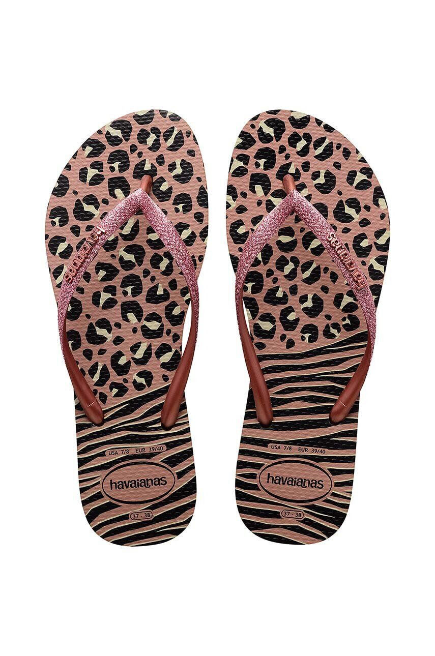 Havaianas slapi SLIM ANIMALS femei culoarea negru cu toc plat 4147964.1924 - Pled.ro