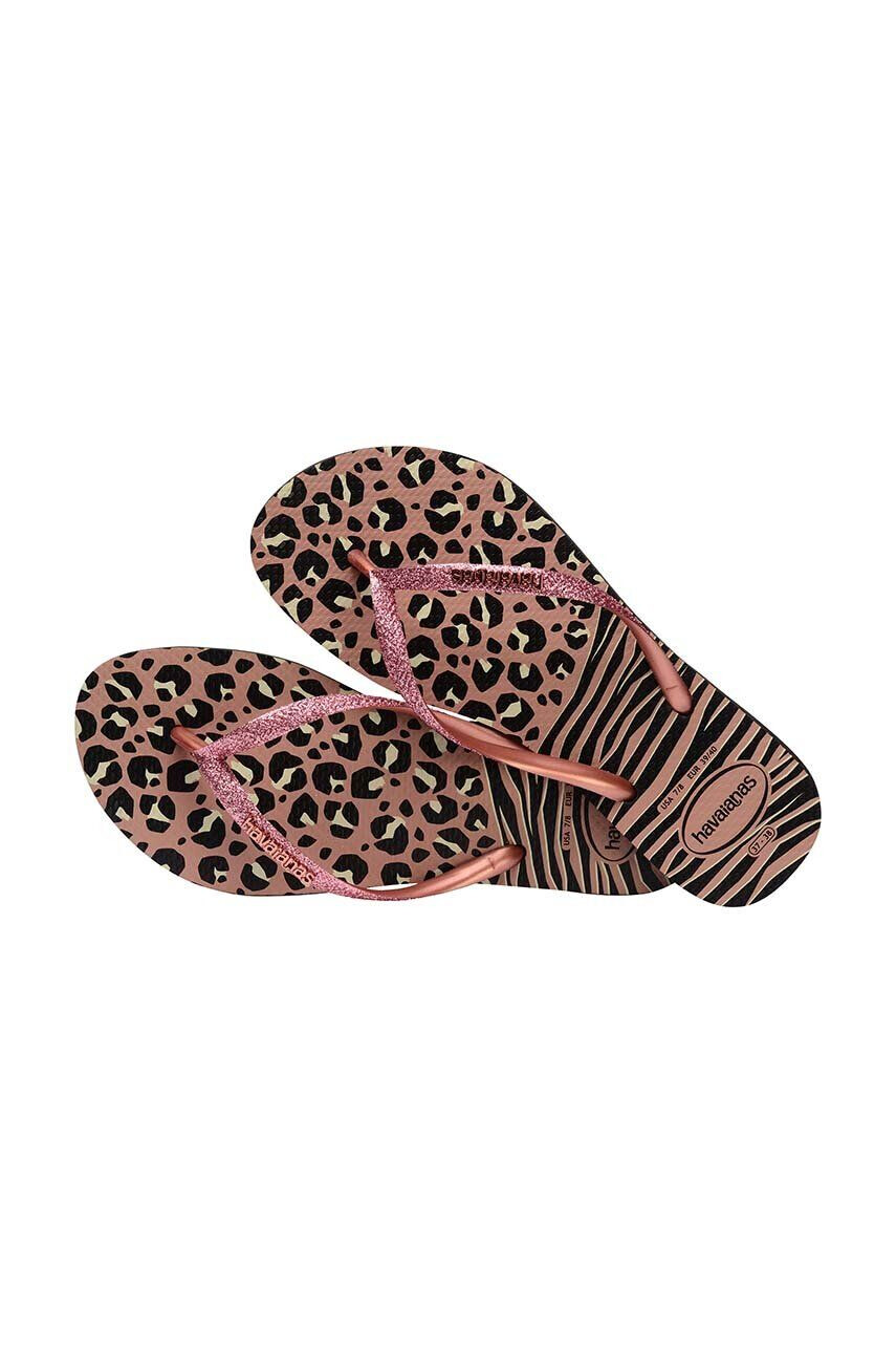 Havaianas slapi SLIM ANIMALS femei culoarea negru cu toc plat 4147964.1924 - Pled.ro