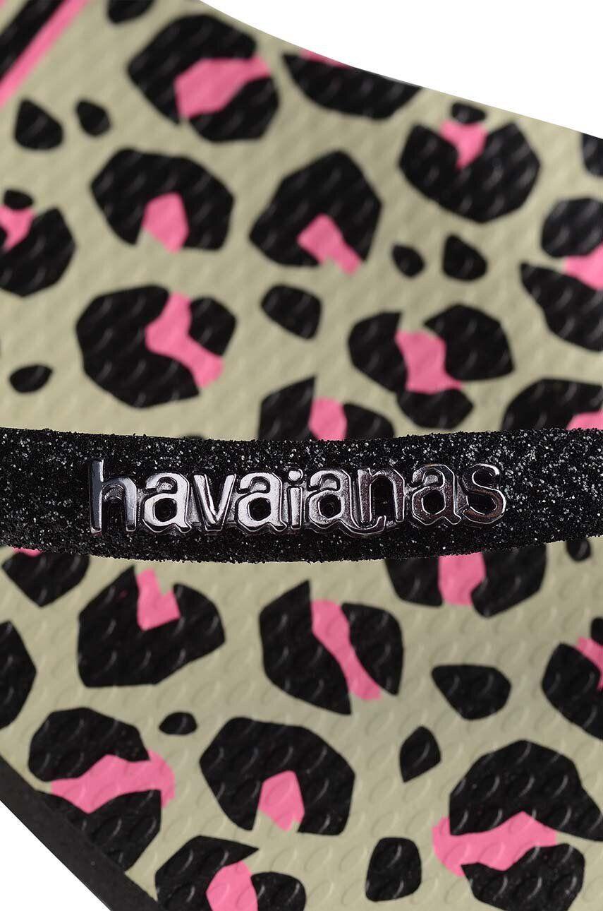 Havaianas slapi SLIM ANIMALS femei culoarea negru cu toc plat 4147964.0006 - Pled.ro