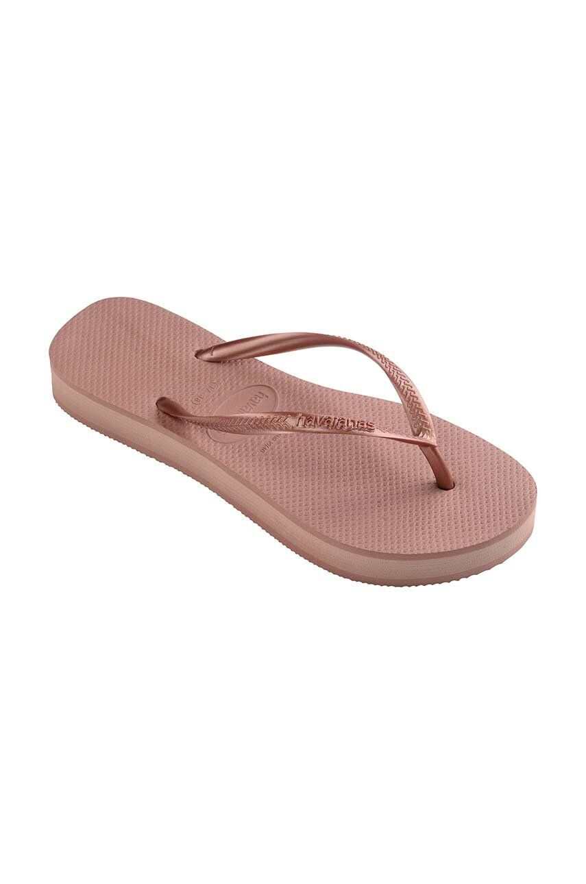 Havaianas slapi SLIM FLATFORM femei culoarea roz cu toc plat 4144537.3544 - Pled.ro