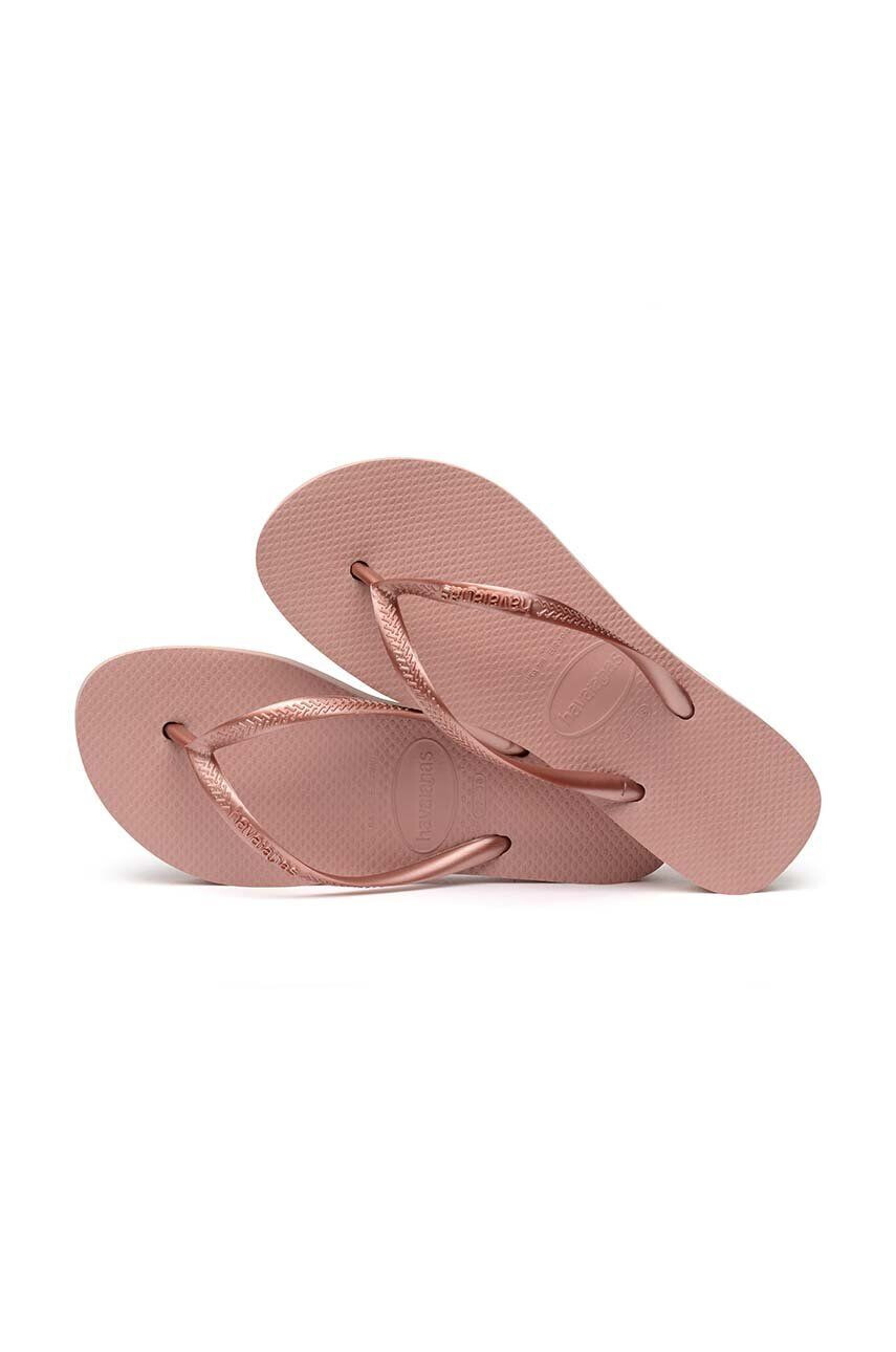 Havaianas slapi SLIM FLATFORM femei culoarea roz cu toc plat 4144537.3544 - Pled.ro