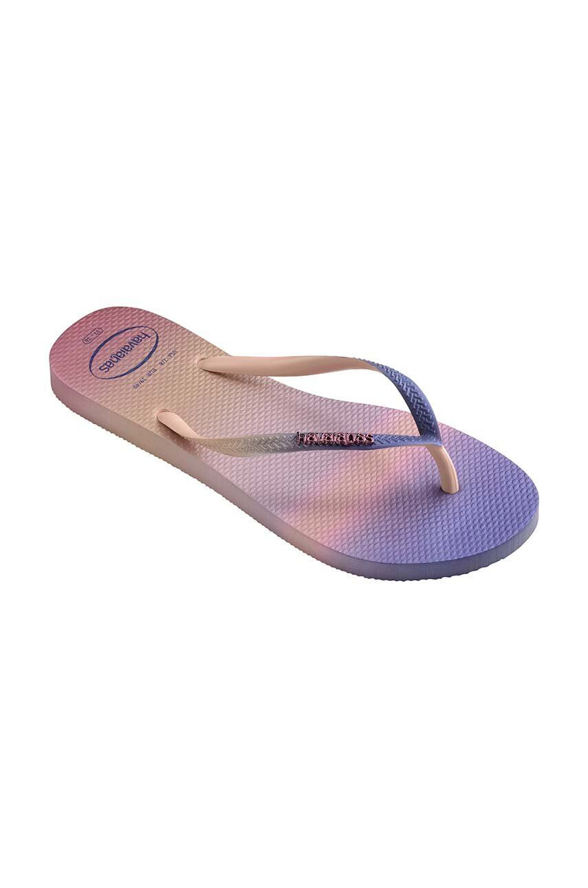 Havaianas slapi Slim Gradient Sunset femei cu toc plat - Pled.ro