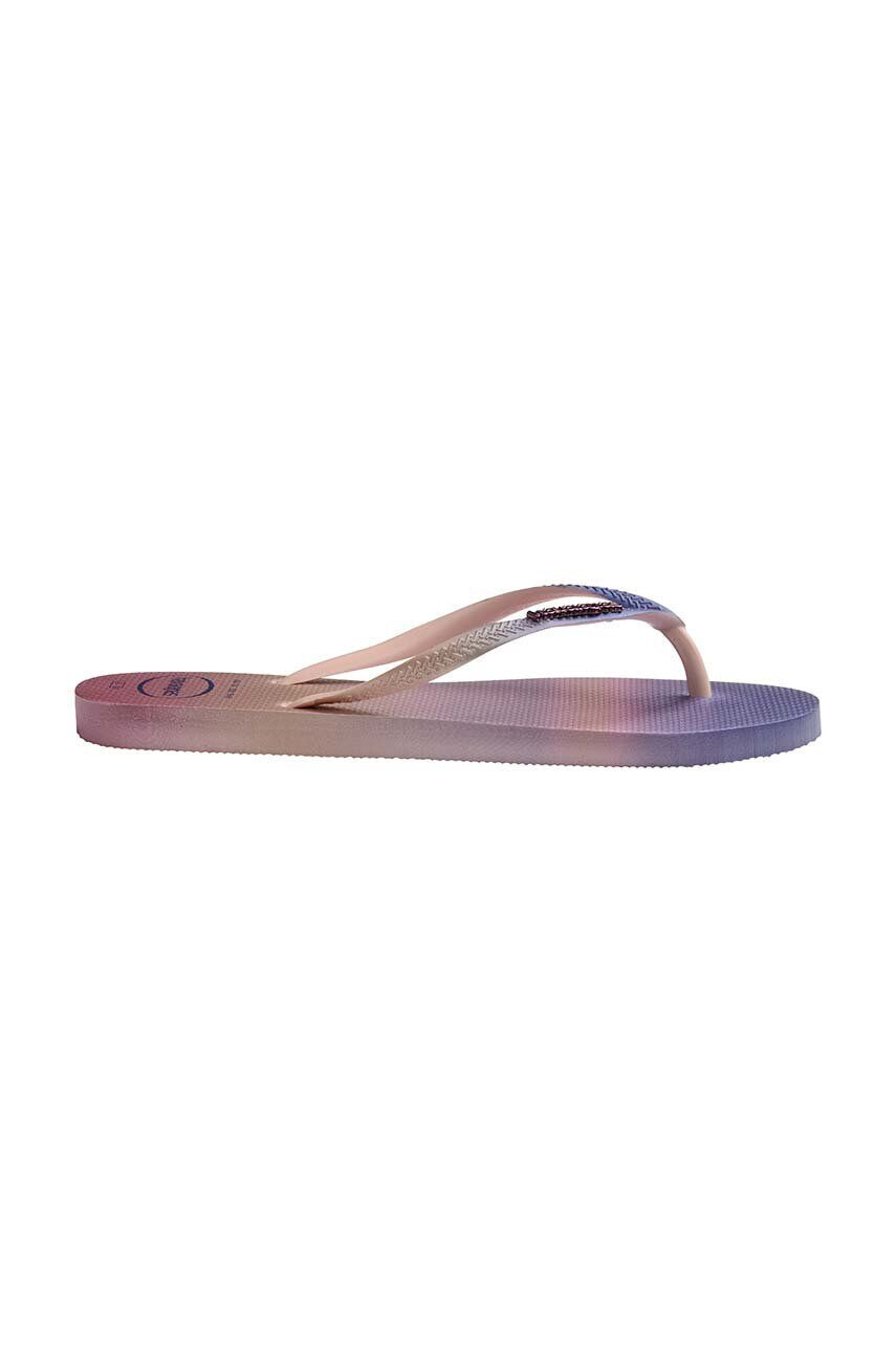 Havaianas slapi Slim Gradient Sunset femei cu toc plat - Pled.ro