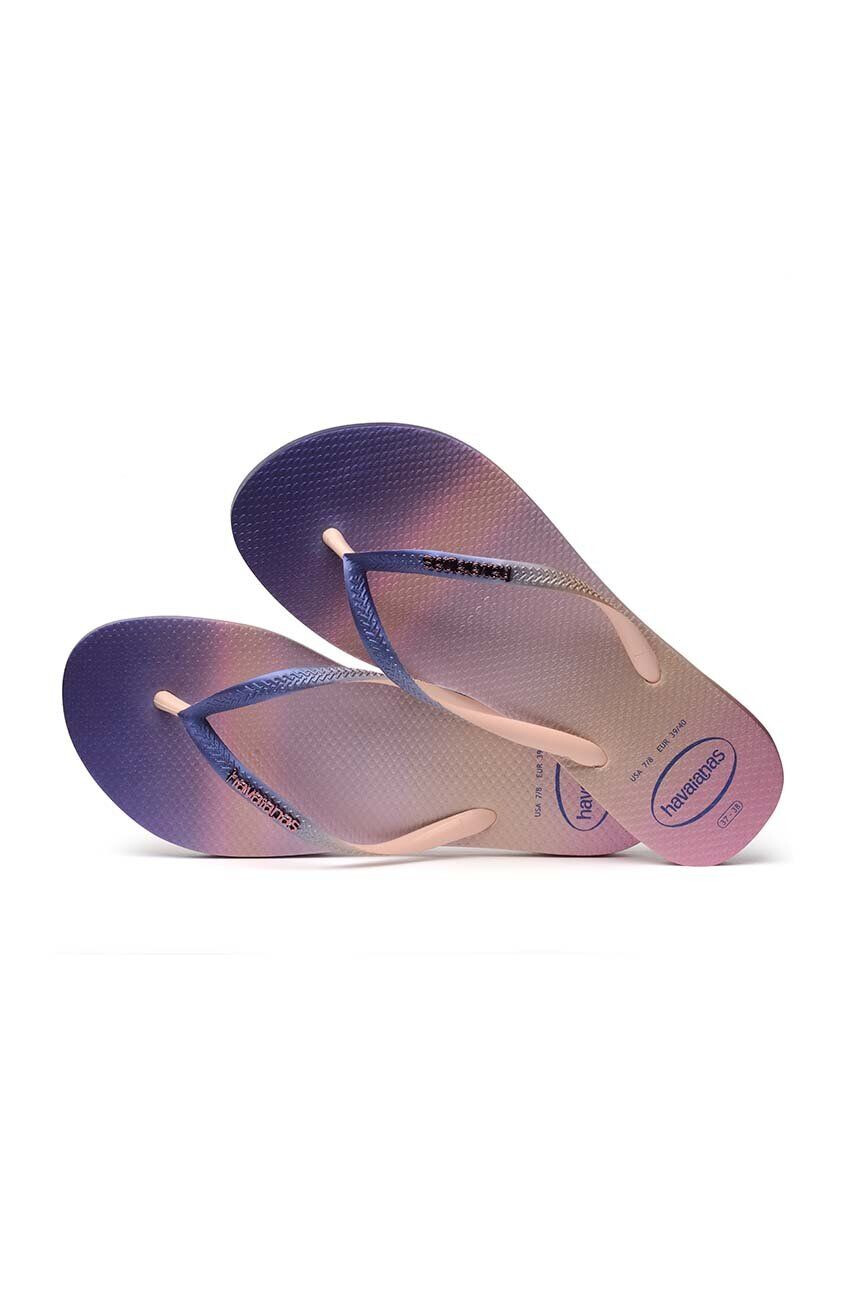 Havaianas slapi Slim Gradient Sunset femei cu toc plat - Pled.ro