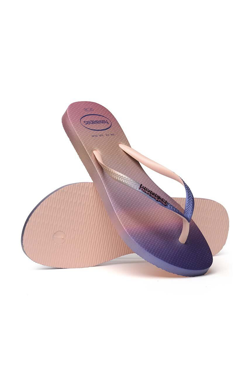 Havaianas slapi Slim Gradient Sunset femei cu toc plat - Pled.ro