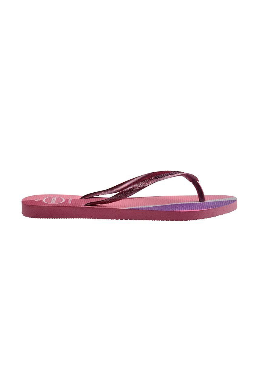 Havaianas slapi SLIM PALETTE femei culoarea roz cu toc plat 4145766.1750 - Pled.ro