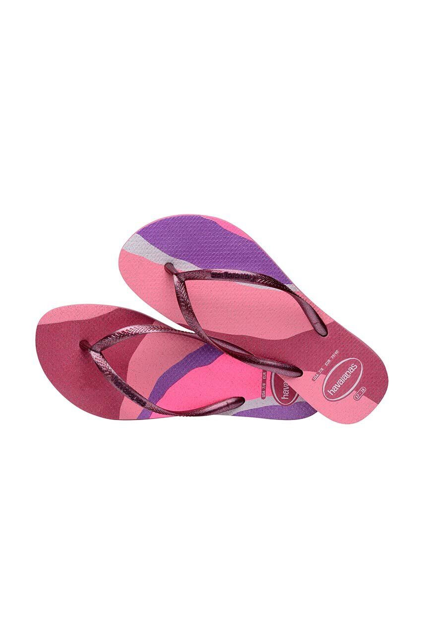 Havaianas slapi SLIM PALETTE femei culoarea roz cu toc plat 4145766.1750 - Pled.ro