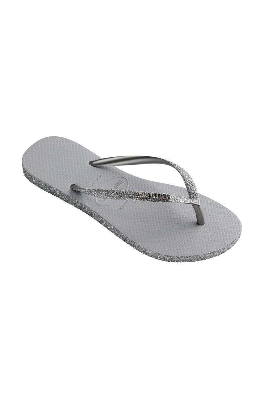 Havaianas slapi SLIM SPARKLE II femei culoarea gri cu toc plat 4146937.3498 - Pled.ro