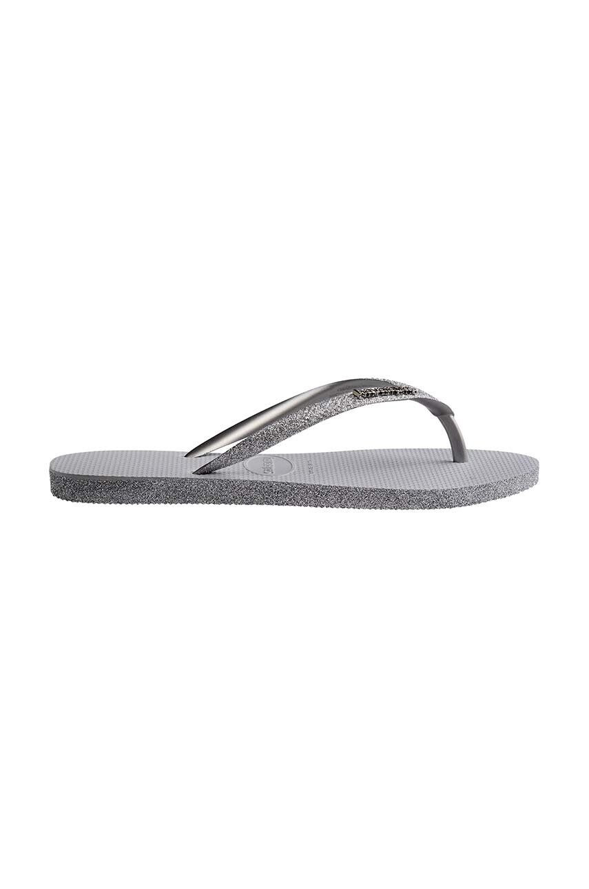 Havaianas slapi SLIM SPARKLE II femei culoarea gri cu toc plat 4146937.3498 - Pled.ro