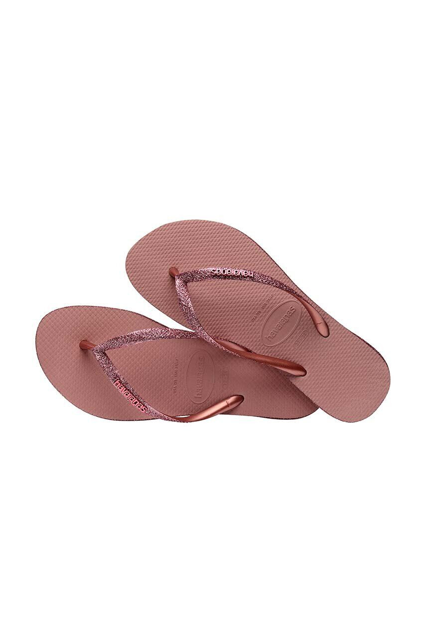 Havaianas slapi SLIM SPARKLE II femei culoarea roz cu toc plat 4146937.6459 - Pled.ro