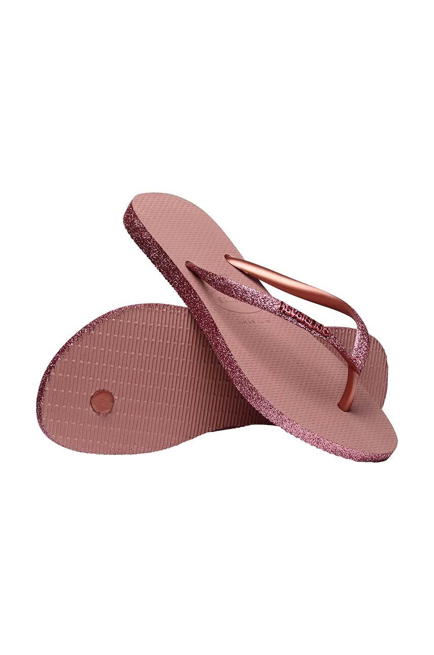 Havaianas slapi SLIM SPARKLE II femei culoarea roz cu toc plat 4146937.6459 - Pled.ro