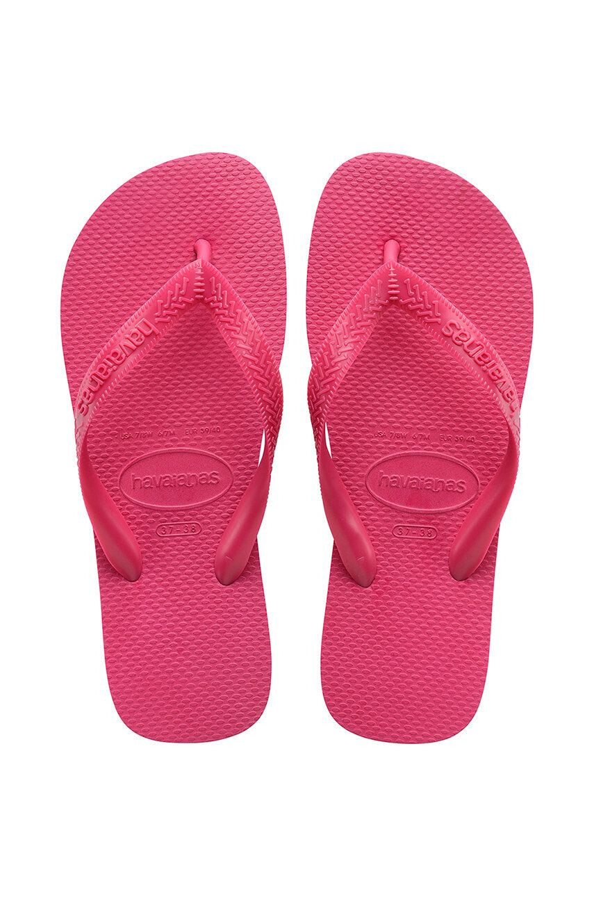 Havaianas slapi Top femei culoarea roz cu toc plat - Pled.ro