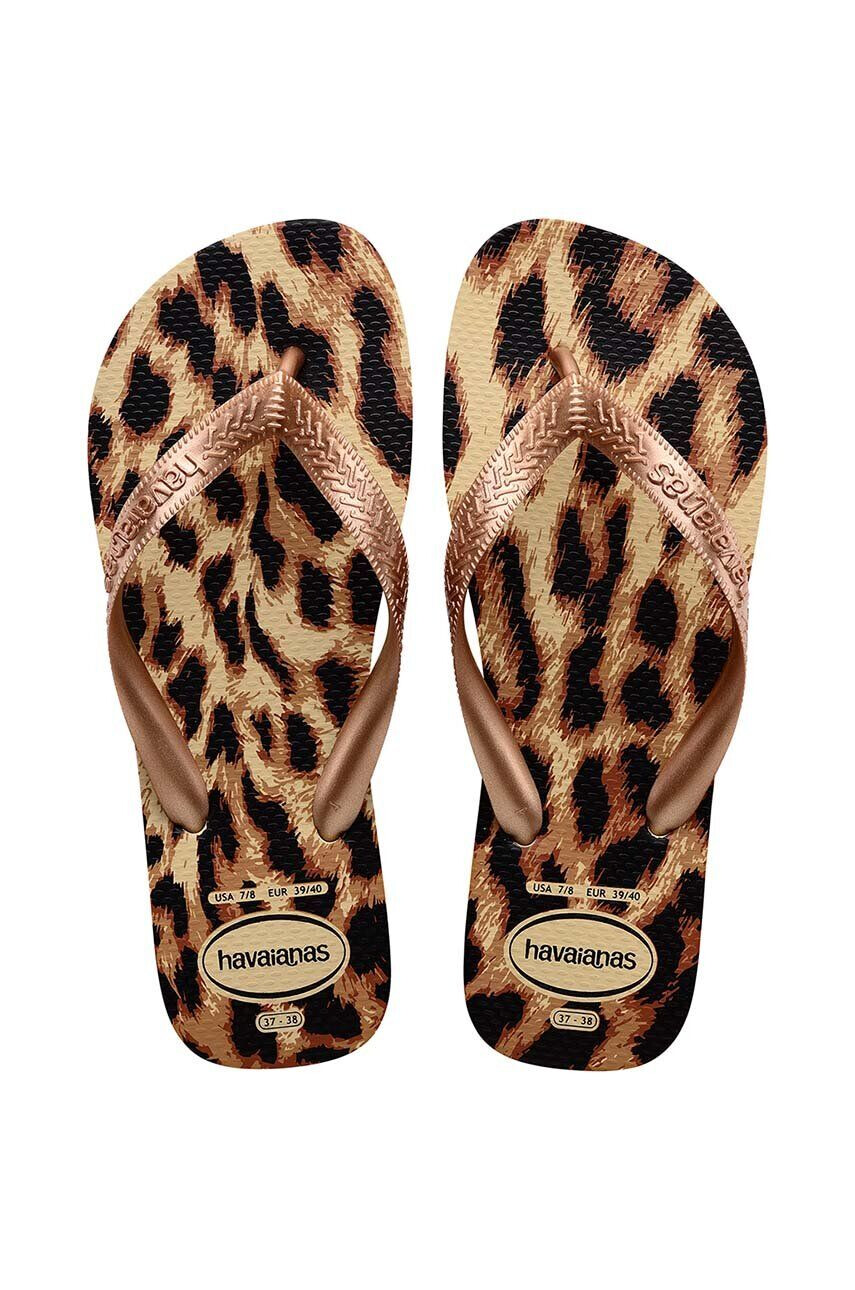 Havaianas slapi TOP ANIMALS femei culoarea bej cu toc plat 4132920.8625 - Pled.ro