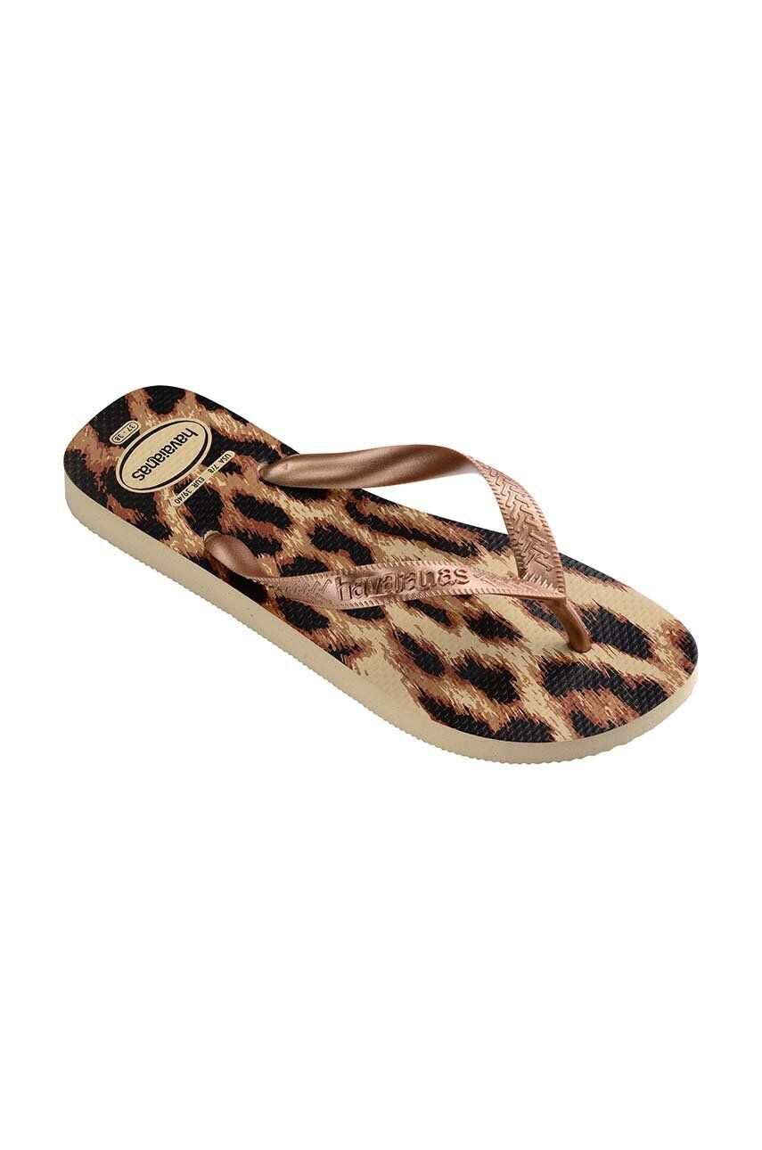 Havaianas slapi TOP ANIMALS femei culoarea bej cu toc plat 4132920.8625 - Pled.ro