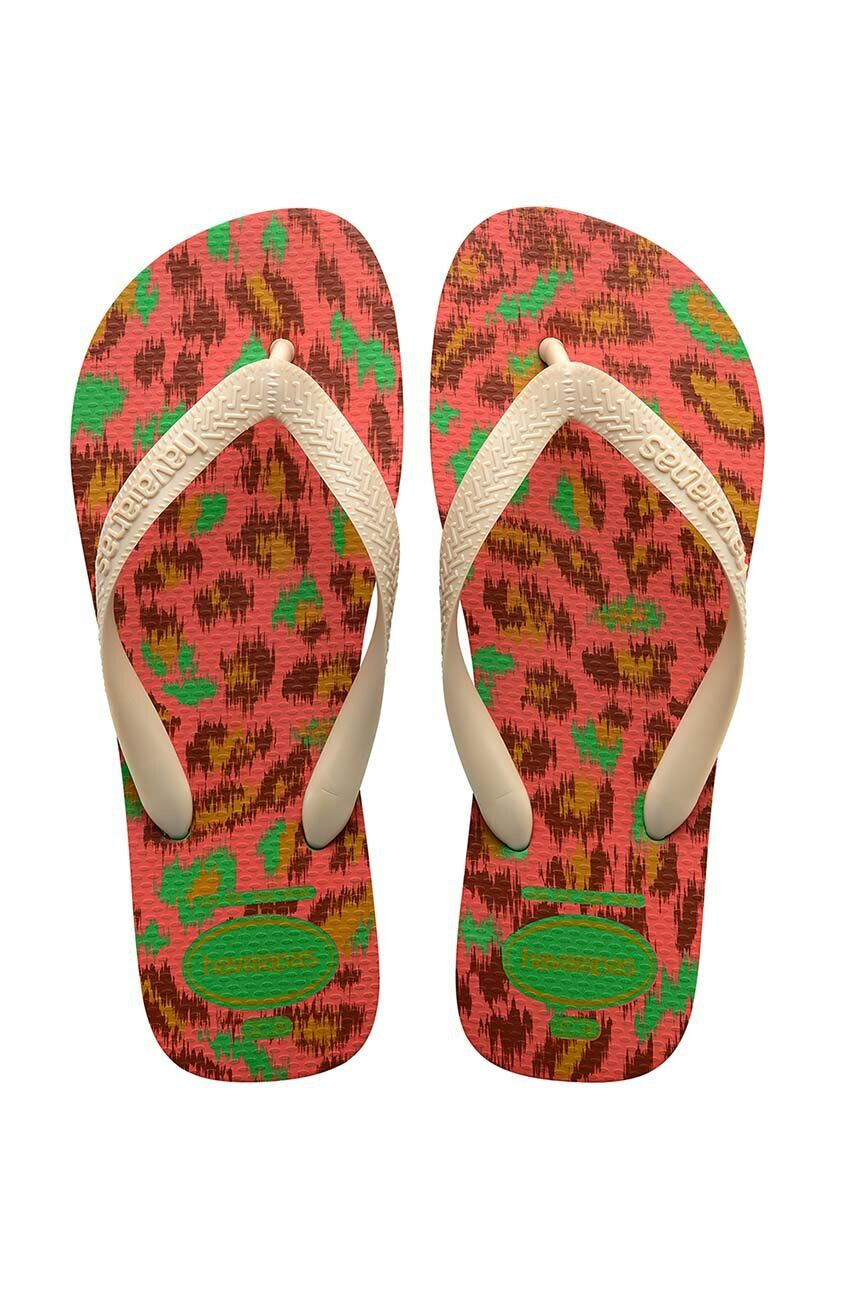 Havaianas slapi Top Animals femei culoarea verde cu toc plat 4132920 2715 - Pled.ro