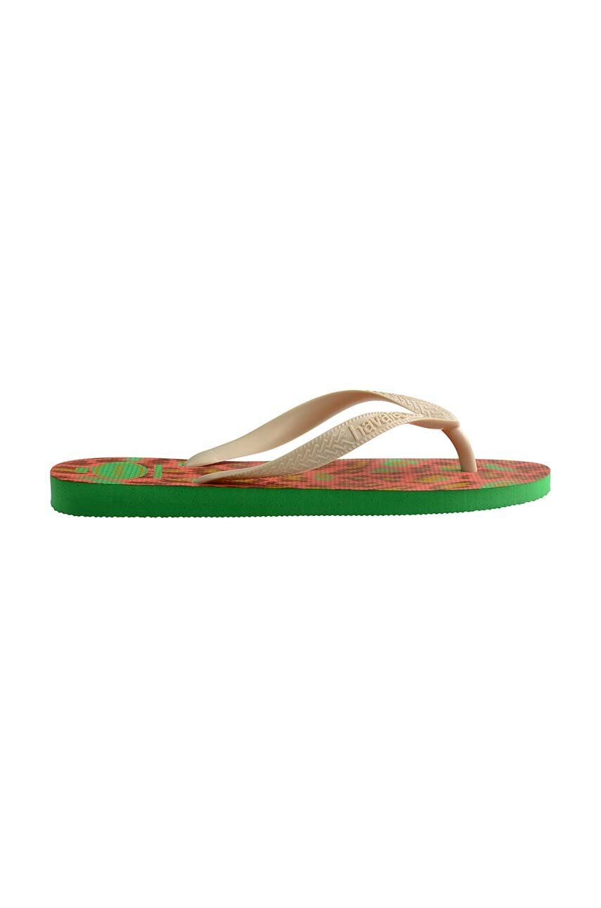 Havaianas slapi Top Animals femei culoarea verde cu toc plat 4132920 2715 - Pled.ro