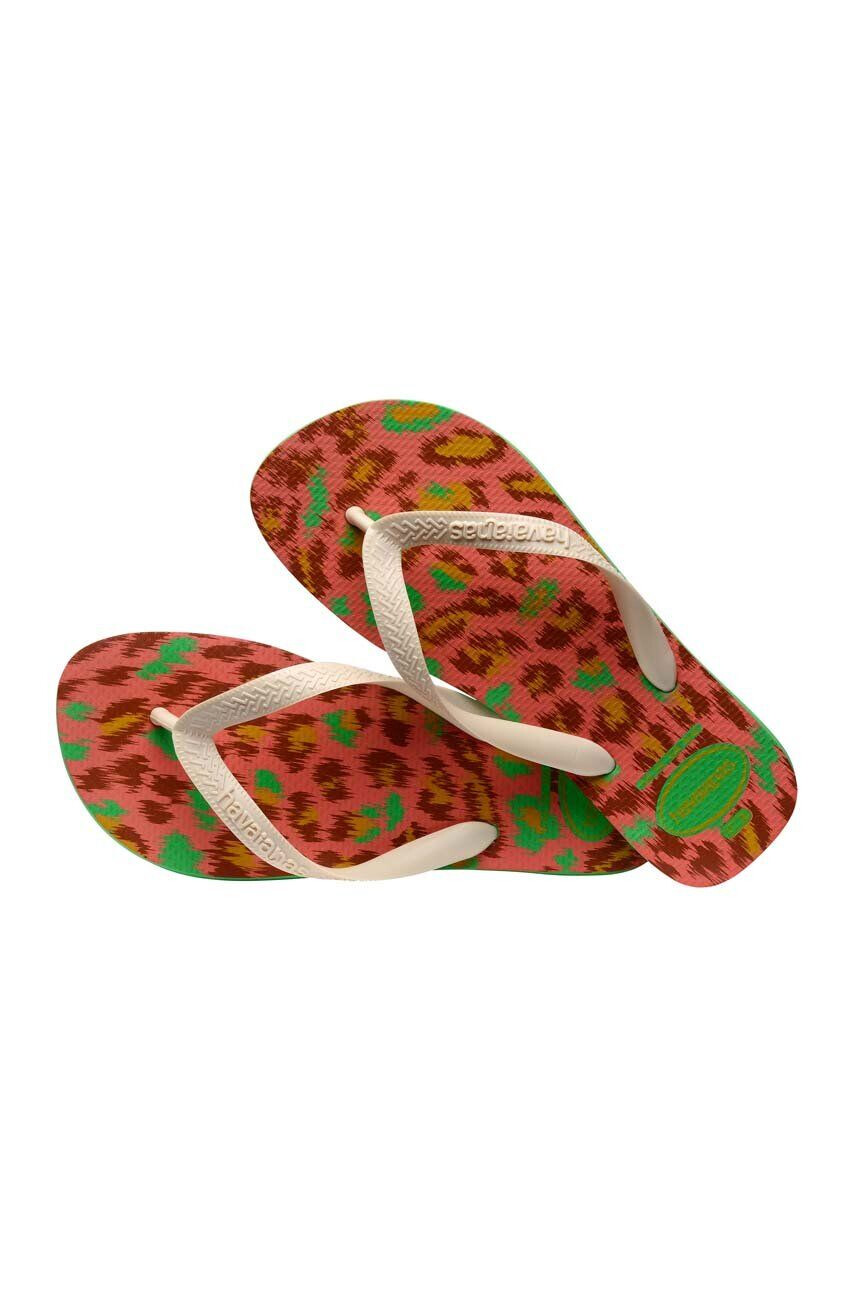 Havaianas slapi Top Animals femei culoarea verde cu toc plat 4132920 2715 - Pled.ro