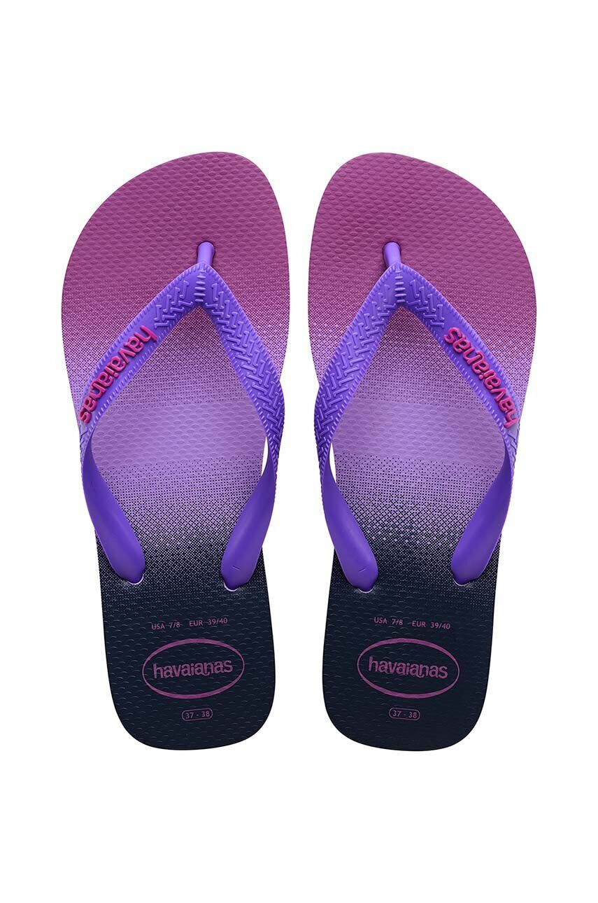 Havaianas slapi Top Fashion femei culoarea violet cu toc plat 4137258 1801 - Pled.ro