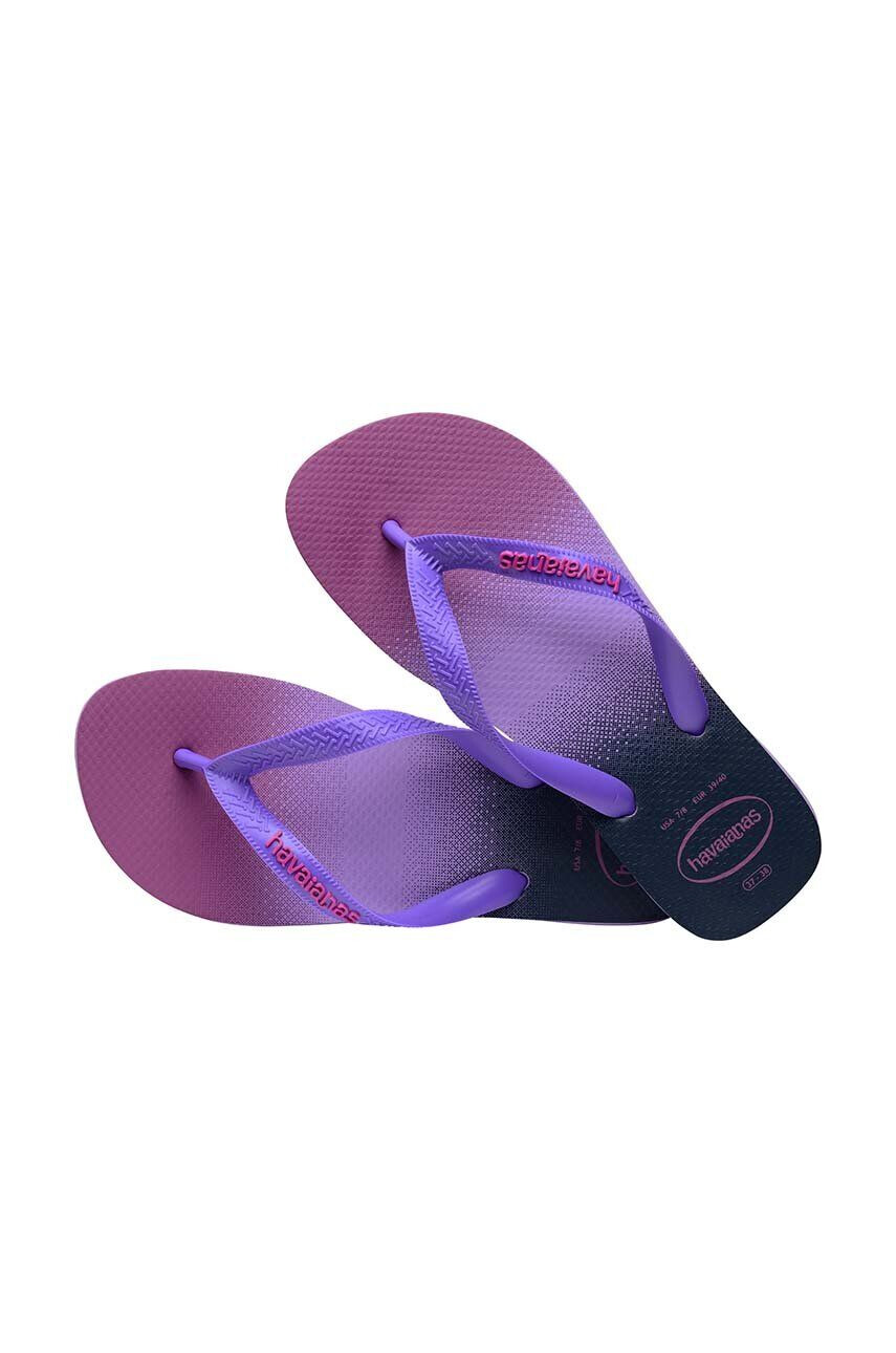 Havaianas slapi Top Fashion femei culoarea violet cu toc plat 4137258 1801 - Pled.ro