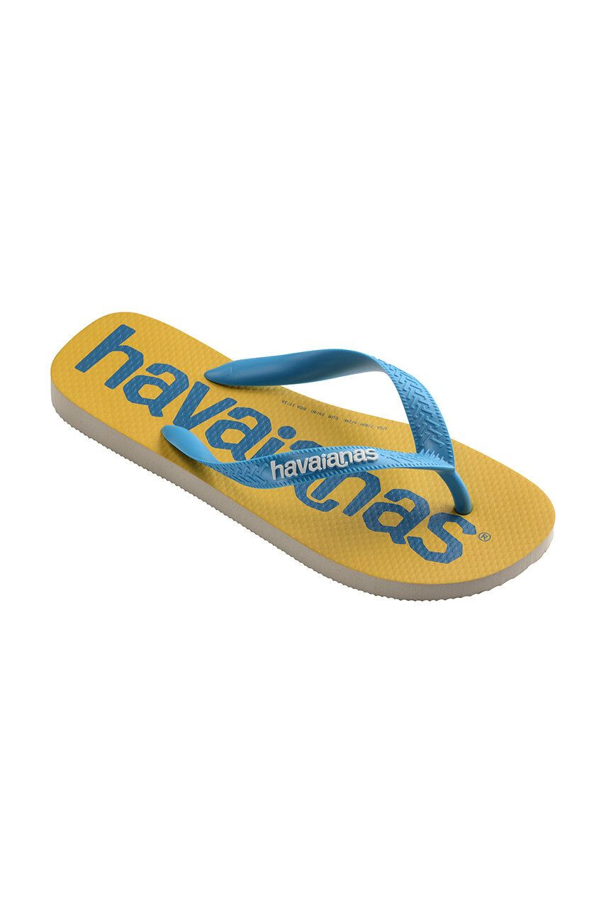 Havaianas slapi Top Logomania culoarea bej - Pled.ro