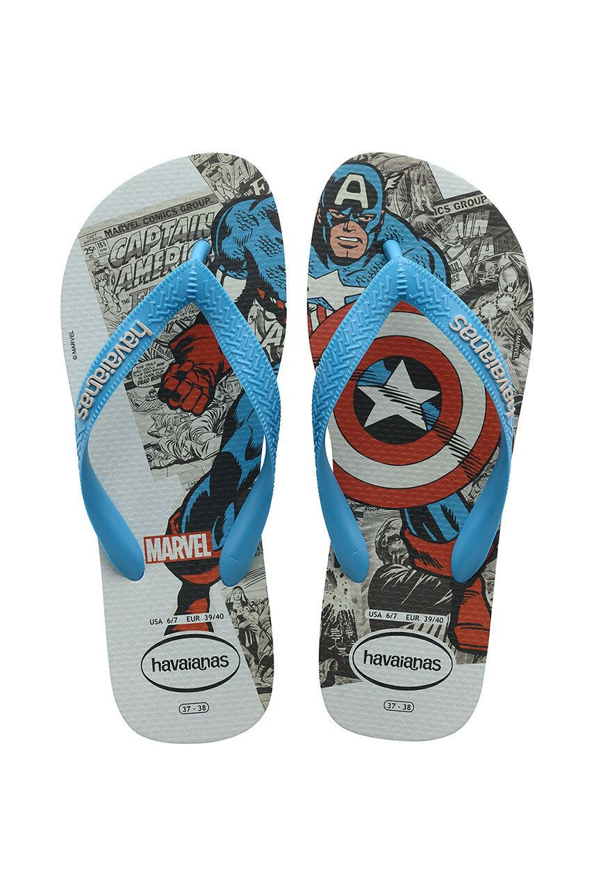 Havaianas slapi Top Marvel Classics culoarea turcoaz - Pled.ro