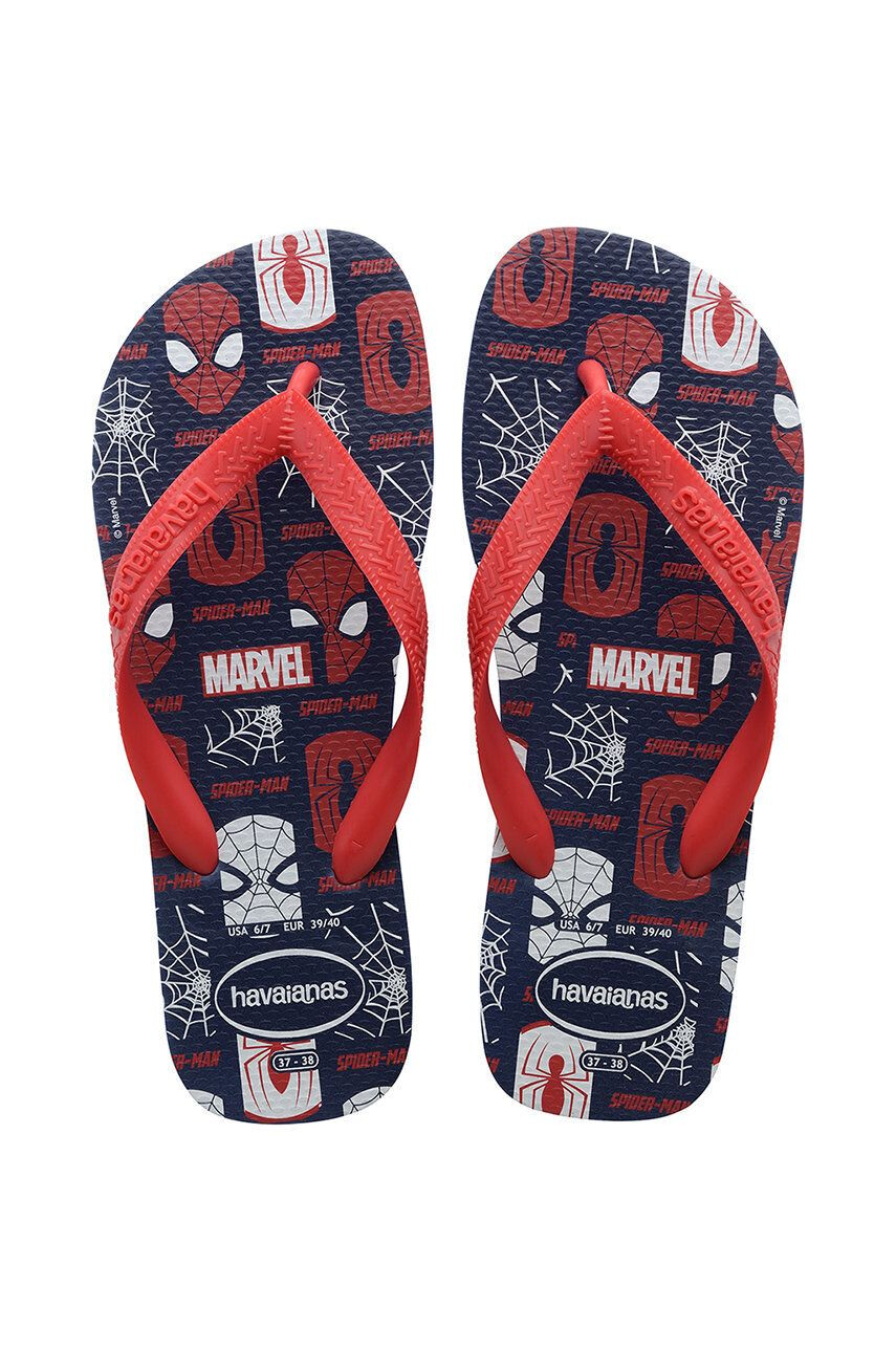 Havaianas slapi Top Marvel Logomania culoarea rosu - Pled.ro