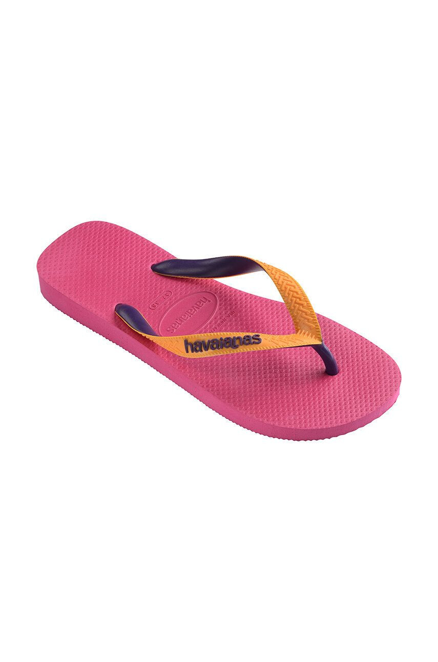 Havaianas slapi Top Mix femei culoarea roz cu toc plat - Pled.ro