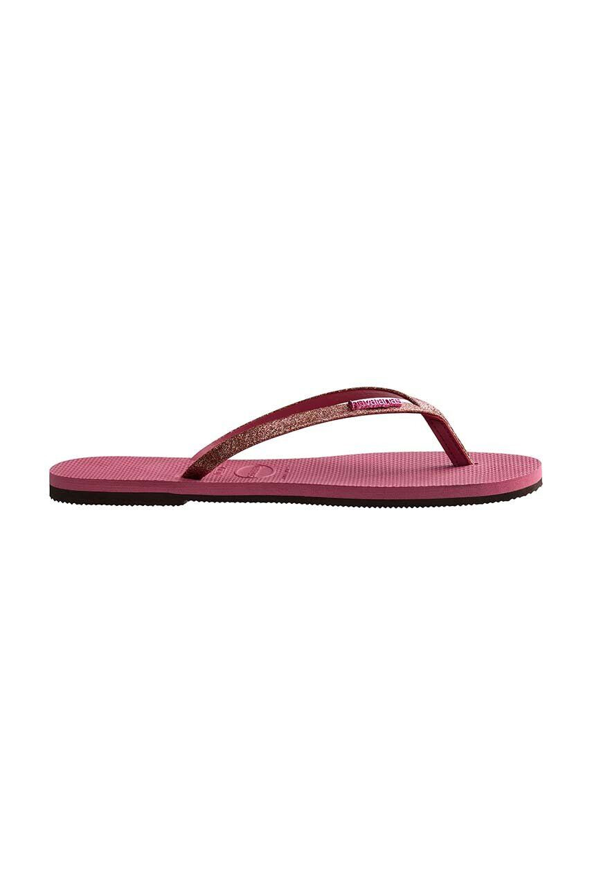 Havaianas slapi YOU GLITTER femei culoarea roz cu toc plat 4148041.1750 - Pled.ro