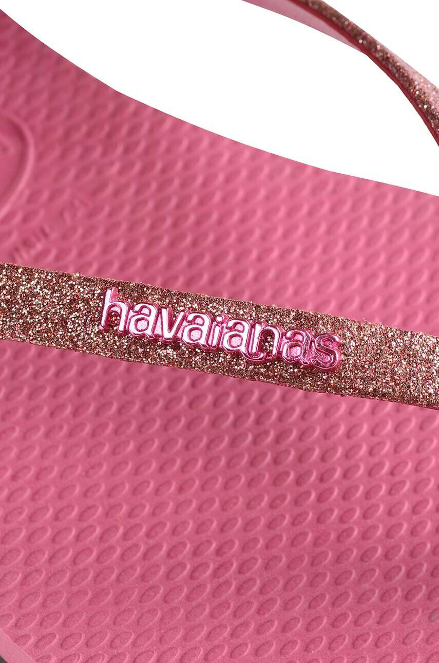 Havaianas slapi YOU GLITTER femei culoarea roz cu toc plat 4148041.1750 - Pled.ro