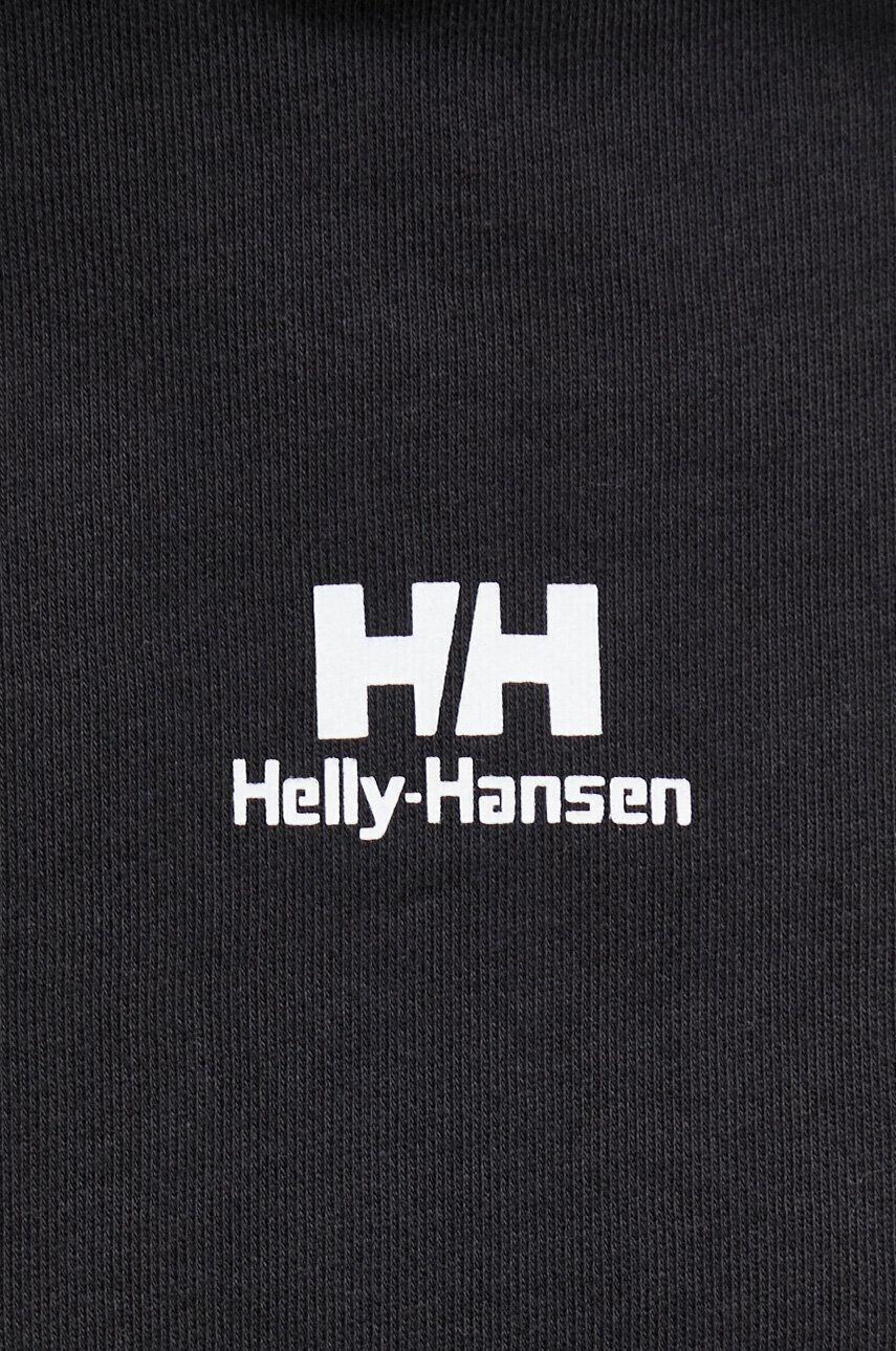 Helly Hansen bluza femei culoarea negru cu glugă neted - Pled.ro