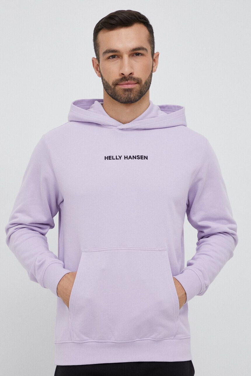 Helly Hansen bluză barbati culoarea violet cu glugă cu imprimeu 53924-699 - Pled.ro