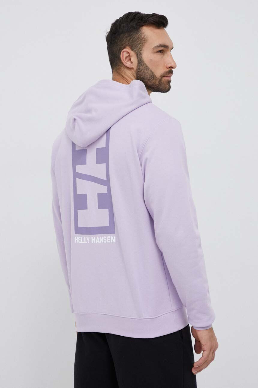 Helly Hansen bluză barbati culoarea violet cu glugă cu imprimeu 53924-699 - Pled.ro