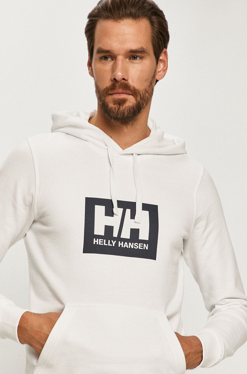 Helly Hansen hanorac de bumbac culoarea alb cu imprimeu 53289-597 - Pled.ro