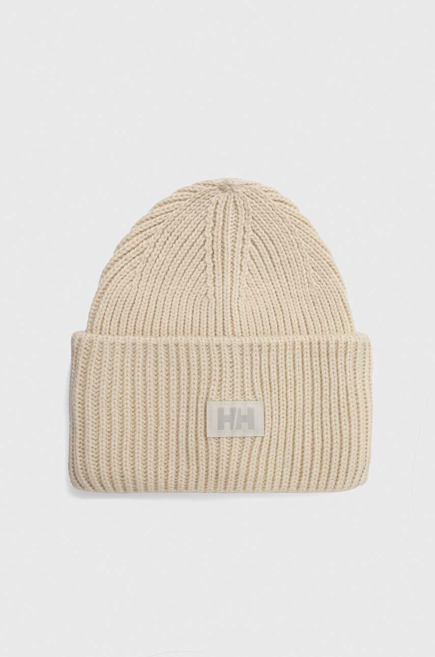 Helly Hansen căciulă HH RIB BEANIE culoarea bej din tricot gros 54020 - Pled.ro