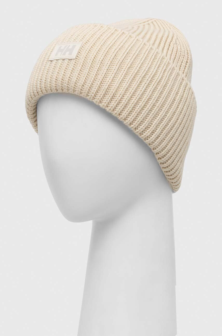 Helly Hansen căciulă HH RIB BEANIE culoarea bej din tricot gros 54020 - Pled.ro