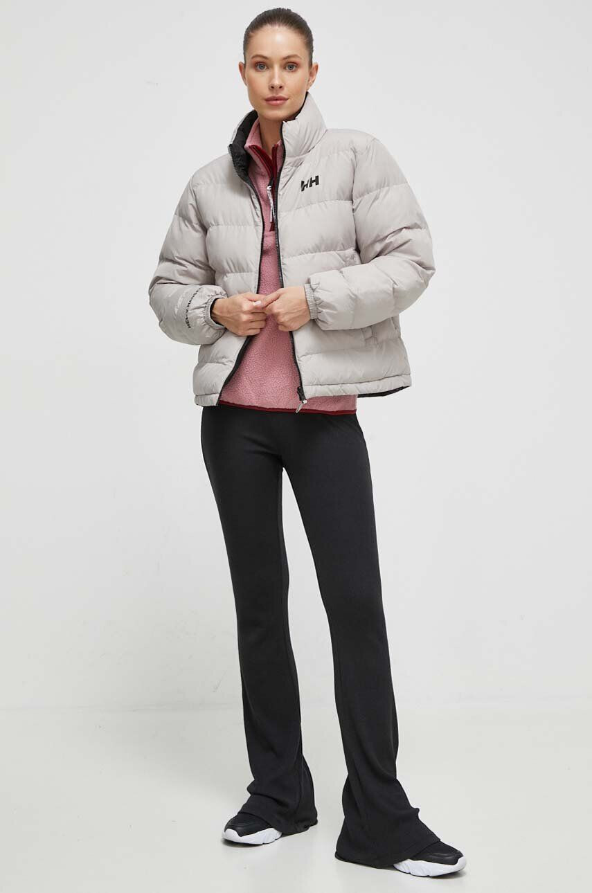 Helly Hansen geaca cu doua fete femei culoarea gri de iarna oversize - Pled.ro