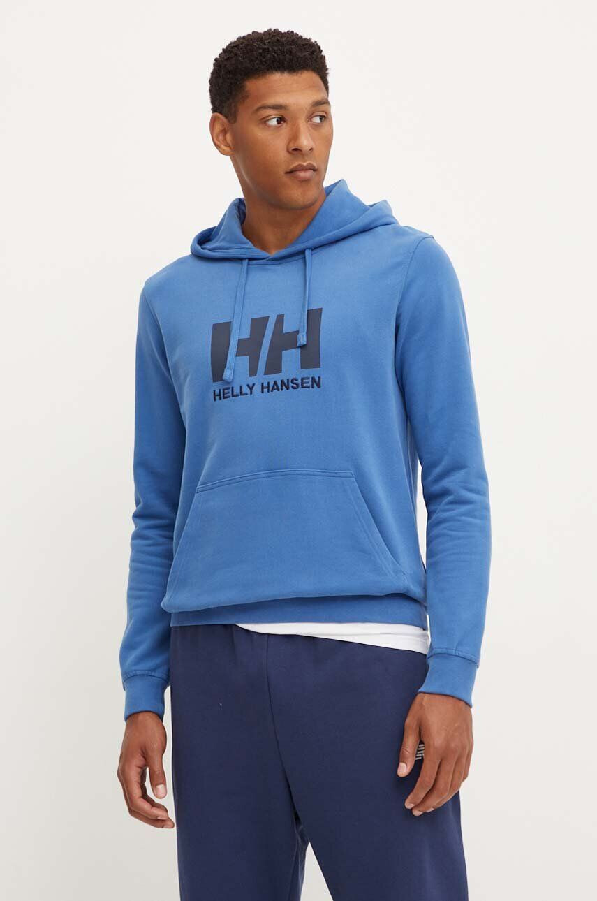 Helly Hansen hanorac de bumbac HH LOGO HOODIE bărbați cu glugă cu imprimeu 33977 - Pled.ro