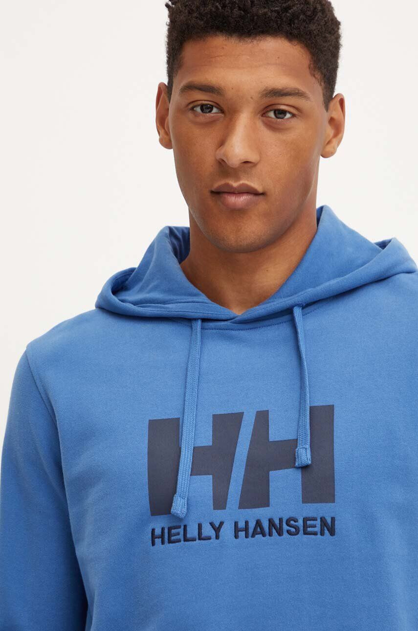 Helly Hansen hanorac de bumbac HH LOGO HOODIE bărbați cu glugă cu imprimeu 33977 - Pled.ro