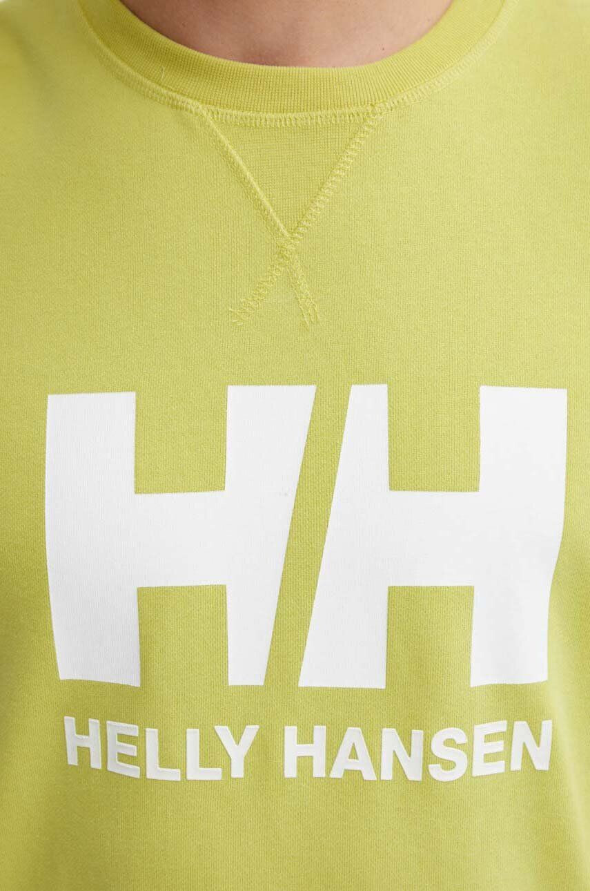 Helly Hansen hanorac de bumbac HH LOGO HOODIE bărbați culoarea bleumarin cu glugă cu imprimeu 33977 - Pled.ro