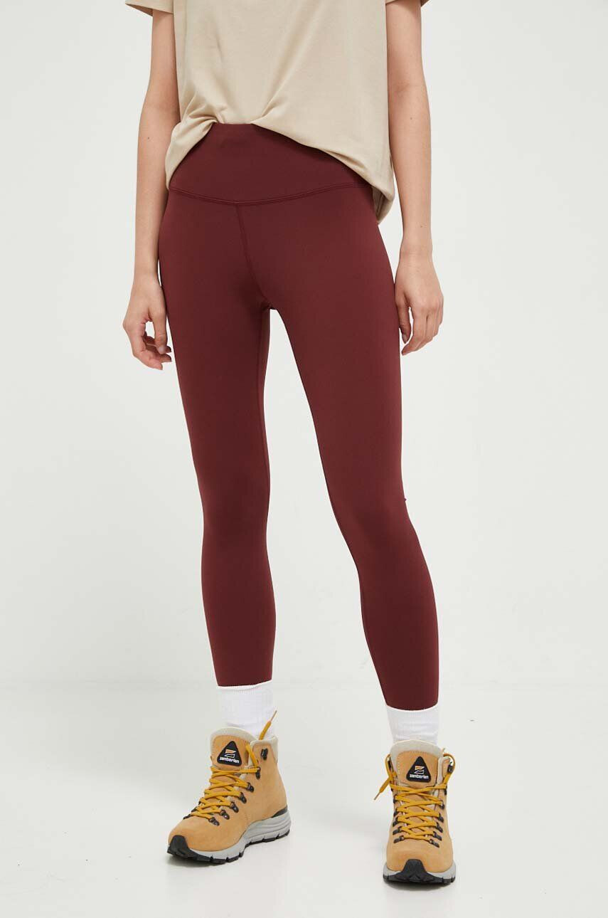 Helly Hansen leggins sport Roam femei culoarea bordo neted - Pled.ro