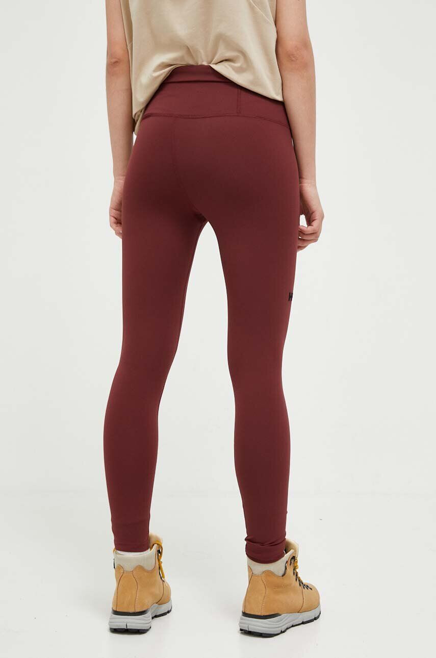 Helly Hansen leggins sport Roam femei culoarea bordo neted - Pled.ro