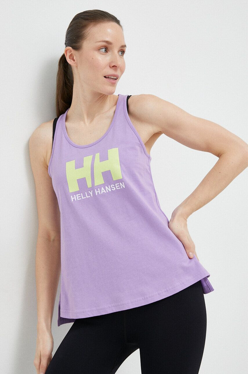 Helly Hansen top din bumbac culoarea violet 33838-002 - Pled.ro