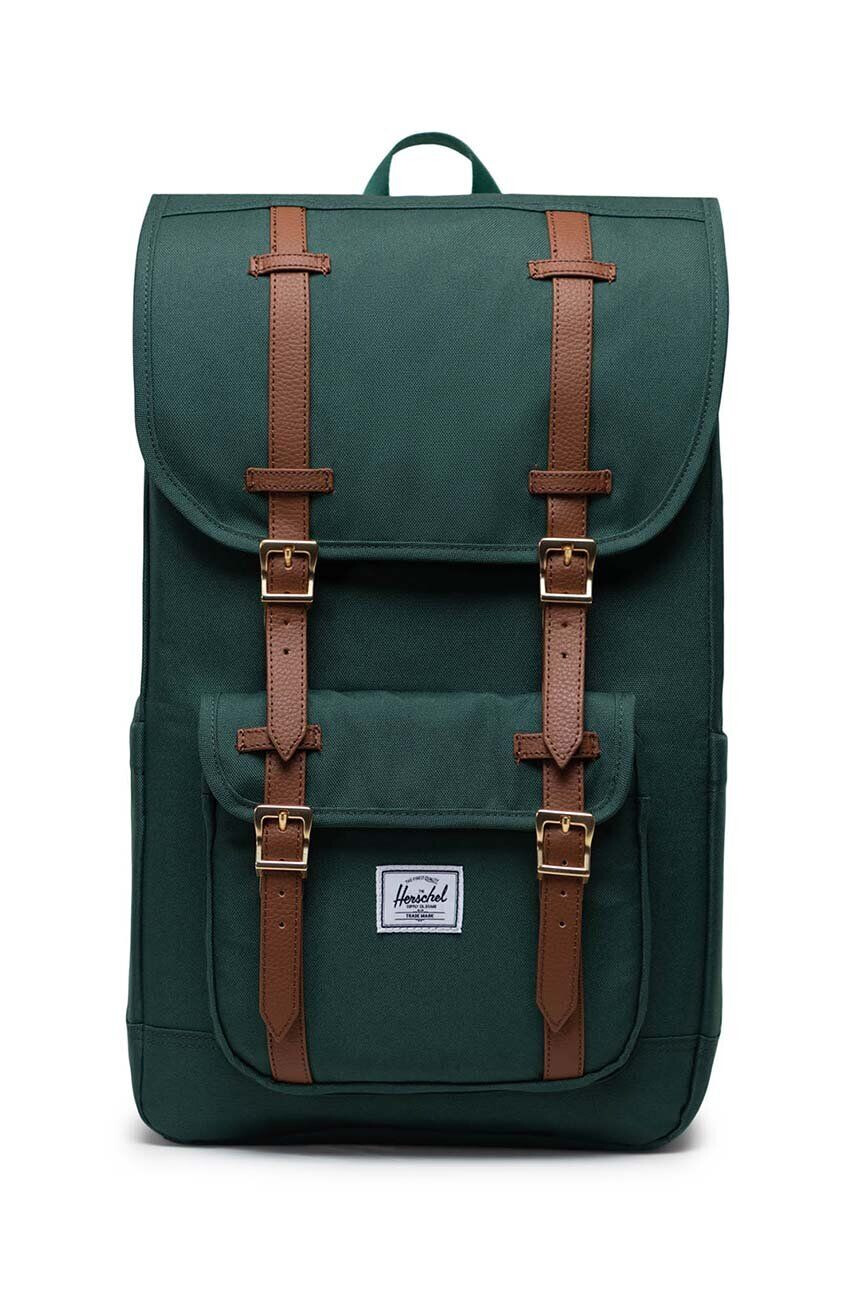 Herschel rucsac 11390-05932-OS Little America Backpack culoarea verde mare neted - Pled.ro