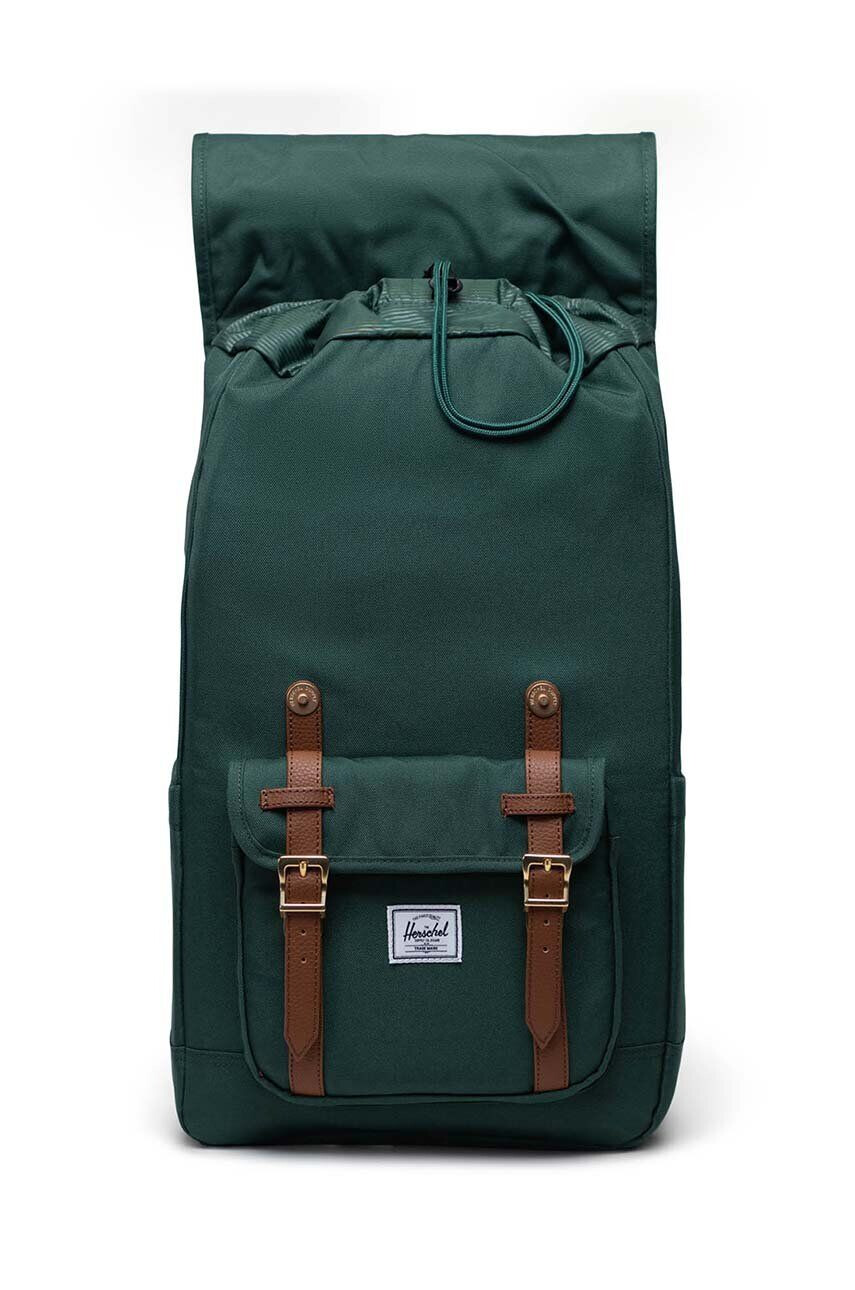 Herschel rucsac 11390-05932-OS Little America Backpack culoarea verde mare neted - Pled.ro