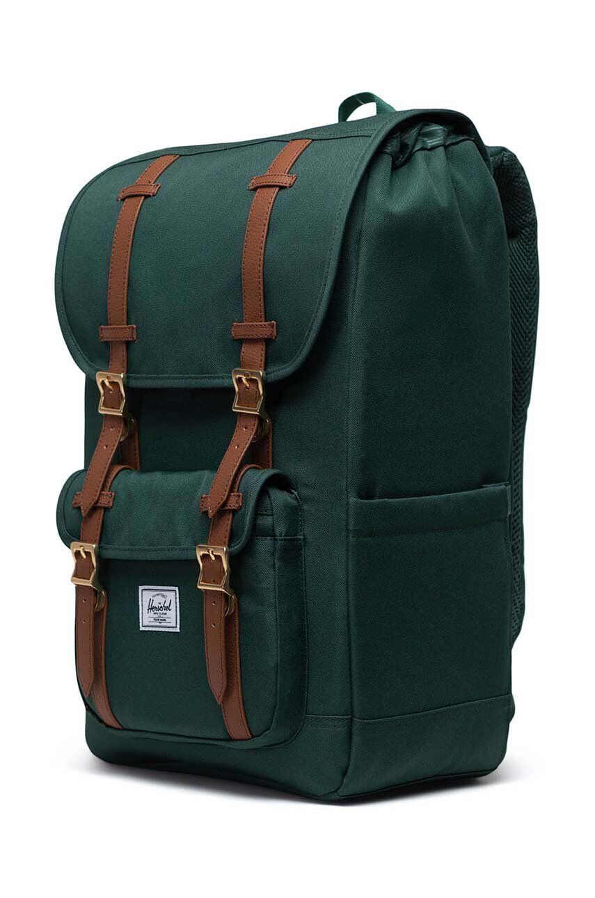 Herschel rucsac 11390-05932-OS Little America Backpack culoarea verde mare neted - Pled.ro