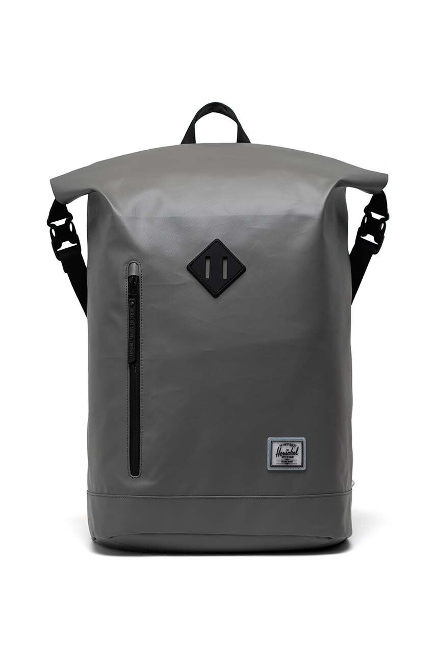 Herschel rucsac Roll Top Backpack culoarea gri mare neted - Pled.ro