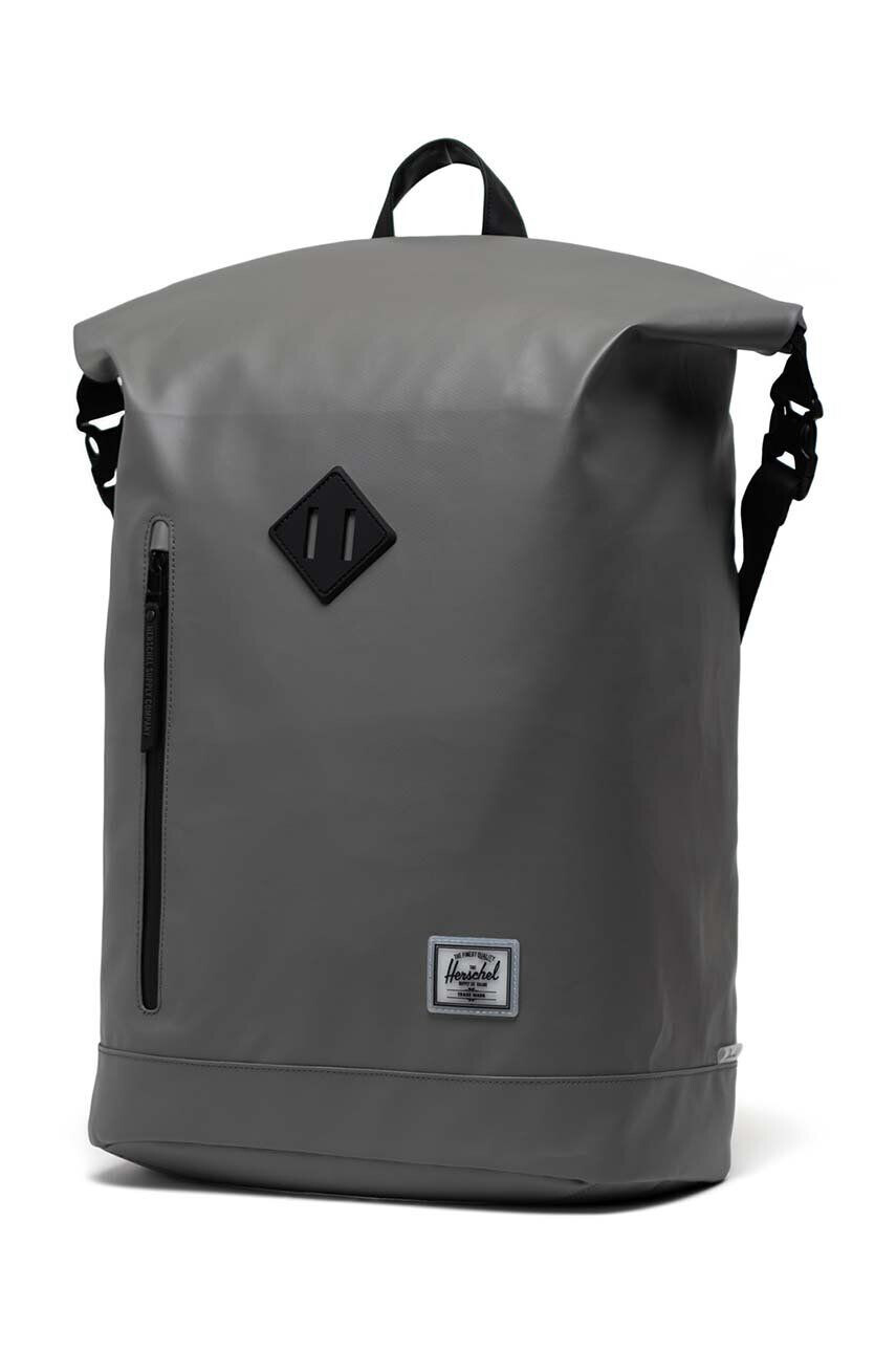 Herschel rucsac Roll Top Backpack culoarea gri mare neted - Pled.ro