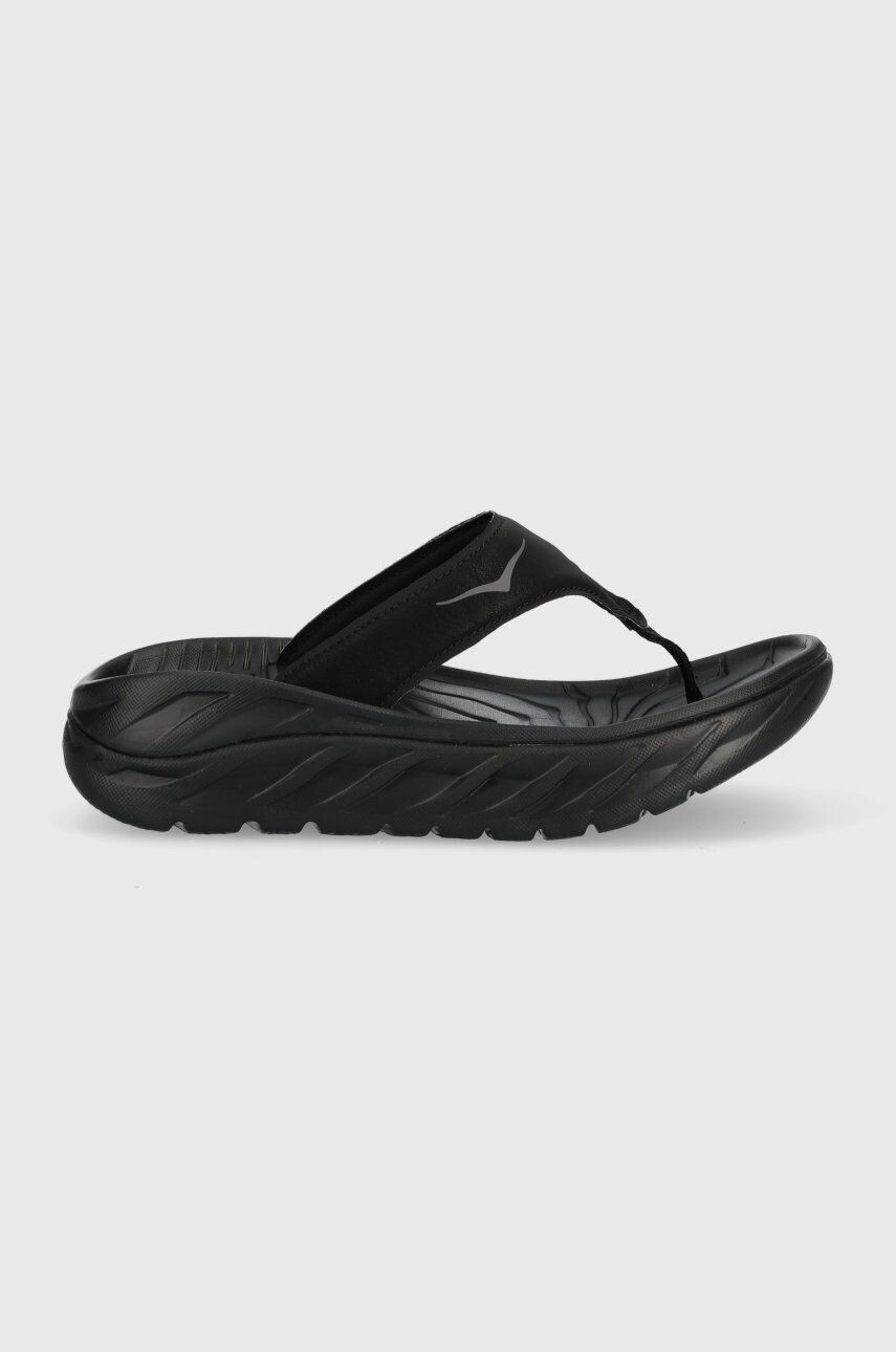 Hoka șlapi Ora Recovery Flip femei culoarea negru cu platforma 1117910-BDGGR - Pled.ro